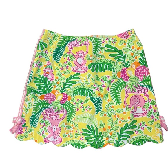 Girls Lilly Pulitzer Tropical elephant monkey Print Skort 10 - Picture 1 of 9